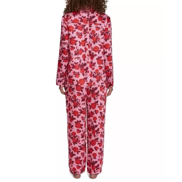 LOFT Pink and Red Floral Pajama Set - Picture 2 of 9